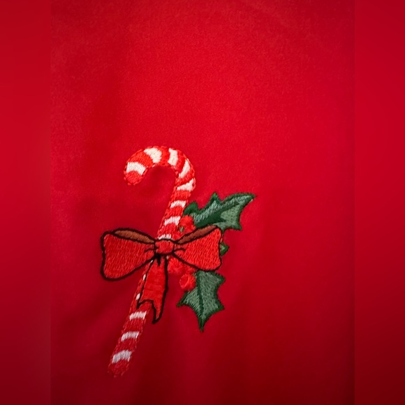 Vintage Blair women RED Christmas blouse size XL - Picture 3 of 8